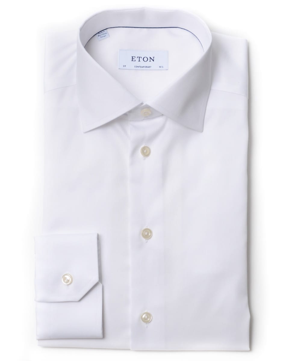 Eton’s classic dress shirt in white designed with Swedish craftsmanship ...
