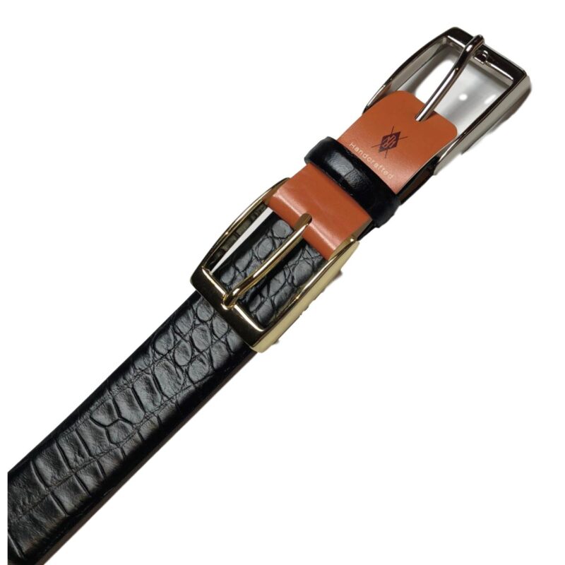 Alligator Grain Saddle Leather Belt