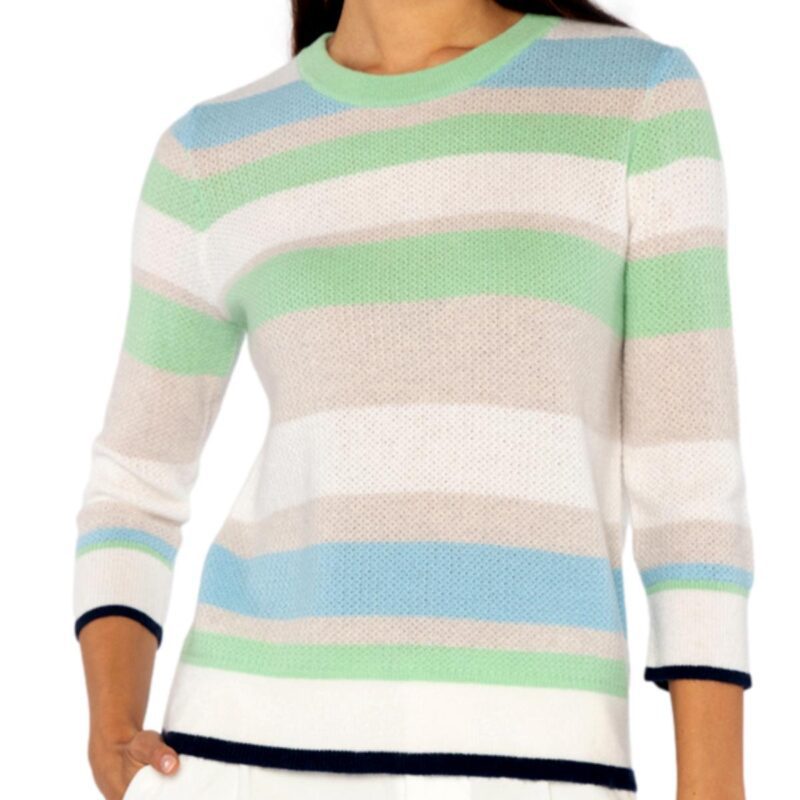 Openwork Striped Sweater