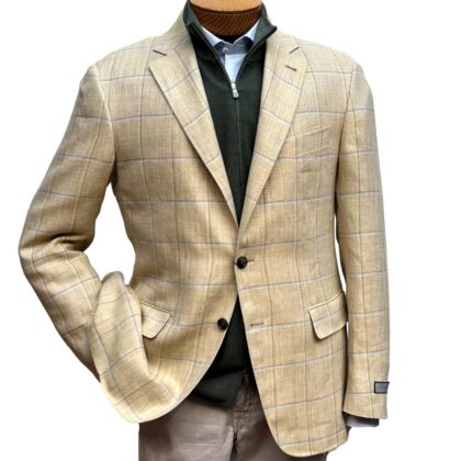 Cream Plaid Sport Coat